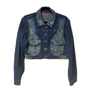 Y2K Miss Jeaniest Cropped Denim Jacket  Medium